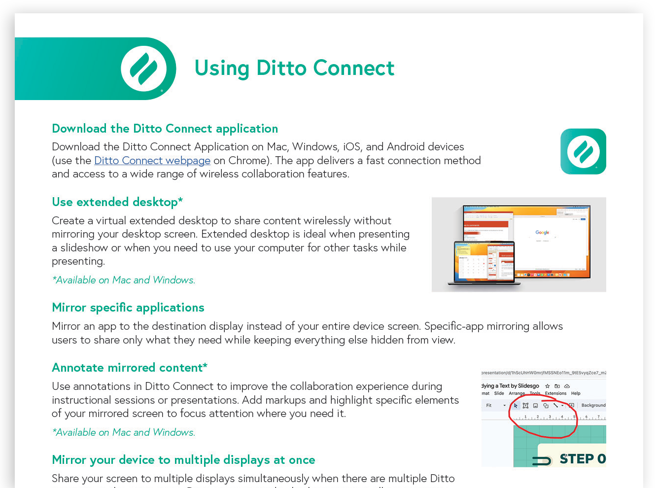 Using Ditto Connect